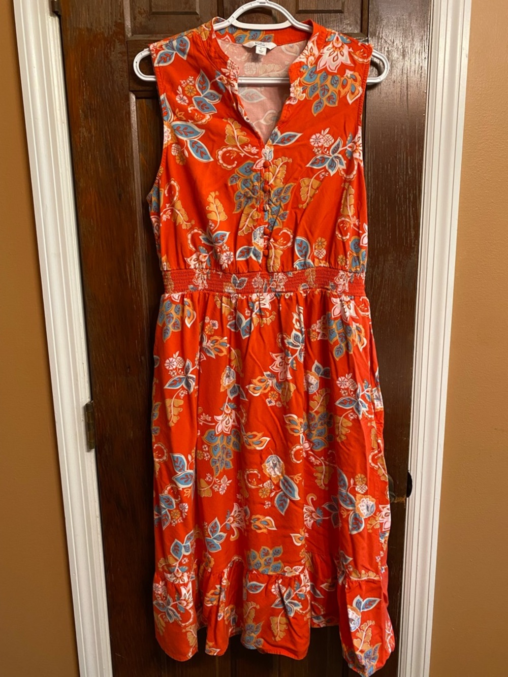 croft & barrow Orange Floral Midi Dress